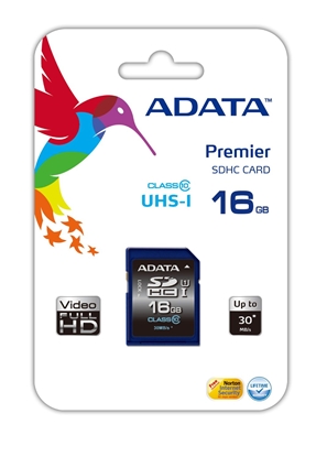 Picture of ADATA | Premier | 16 GB | SDHC | Flash memory class 10 | No
