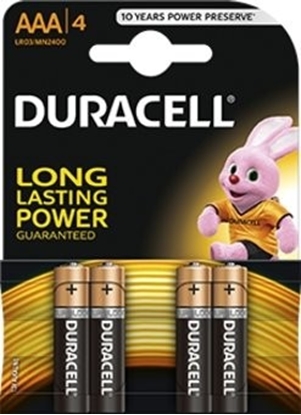 Изображение BATAAA.ALK.DB4; LR03/AAA baterijas 1.5V Duracell BASIC sērija Alkaline MN2400 iepakojumā 4 gb.