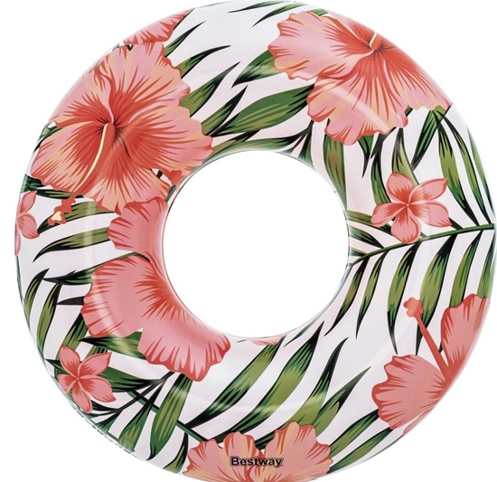 Изображение BESTWAY tropinis plaukimo ratas, rausvos gėlės
