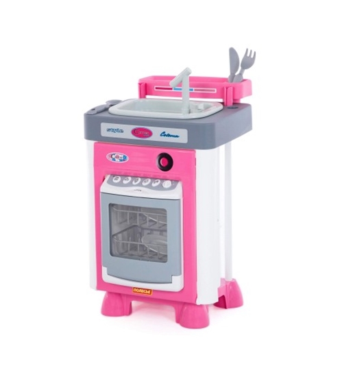 Picture of Bērnu komplekts "Carmen" ar trauku mazgājamo mašīnu un izlietni ar piederumiem ar skaņu 46 cm PL57914