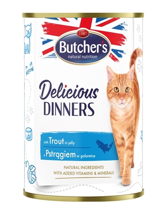 Picture of BUTCHER'S Delicious Dinners Pieces with trout in jelly - wet cat food - 400g