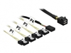 Изображение Cable Mini SAS HD SFF-8643  4 x SATA 7 pin Reverse + Sideband 0.5 m