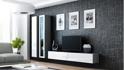 Attēls no Cama Living room cabinet set VIGO 3 grey/white gloss