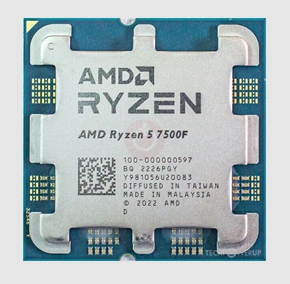 Attēls no CPU|AMD|Desktop|Ryzen 5|7500F|3700 MHz|Cores 6|6MB|Socket SAM5|65 Watts|OEM|100-000000597