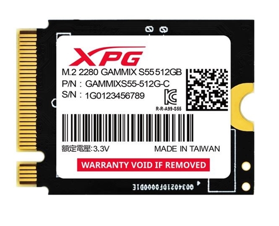 Picture of Dysk SSD XPG GAMMIX S55 512GB PCIe 4x4 5/3.8MB/s M2230 