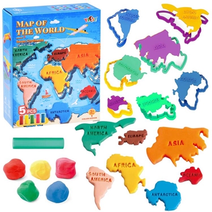 Attēls no Edukacinis plastikinės masės rinkinys - pasaulio žemėlapis