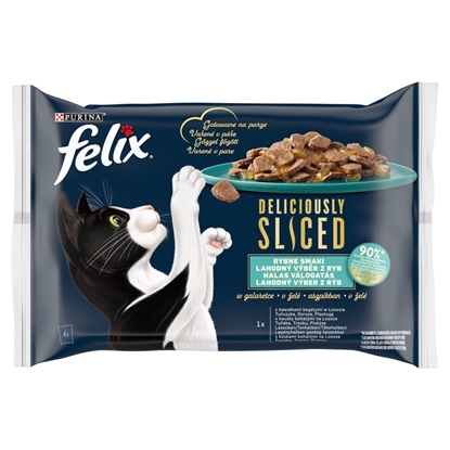 Изображение FELIX Deliciously Sliced Fish - wet cat food - 4x 80 g