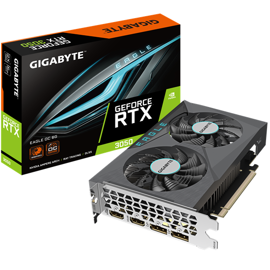 Изображение Gigabyte | GV-N3050EAGLE OC-6GD | NVIDIA | 6 GB | GeForce RTX 3050 | GDDR6 | HDMI ports quantity 2 | PCI-E 4.0