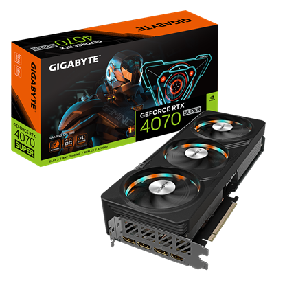 Изображение Gigabyte | GeForce RTX 4070 SUPER GAMING OC 12G | NVIDIA | 12 GB | GeForce RTX 4070 SUPER | GDDR6X | HDMI ports quantity 1 | PCI-E 4.0 | Memory clock speed 2565 MHz