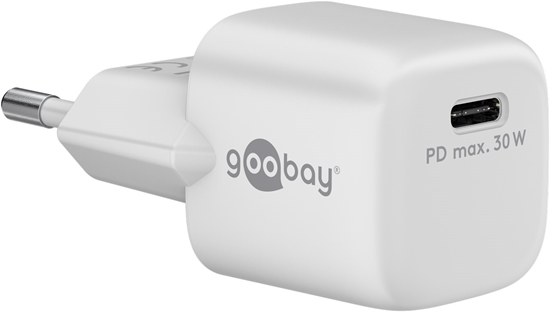 Picture of Goobay 59716 USB-C PD GaN Fast Charger Nano (30 W), White