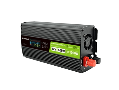 Picture of Green Cell PowerInverter LCD 12V 500W/10000W car inverter with display - pure sine wave