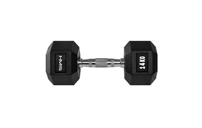 Attēls no HMS hantel Hex Pro gumowany 1 x 14 kg