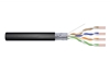 Изображение Kabel teleinformatyczny instalacyjny zewnętrzny żelowany kat.6, F/UTP, Fca, drut, AWG 23/1, PE, 305m, szpula Czarny
