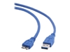 Изображение Kabelis Gembird USB Male - MicroUSB Male 3.0 3m Blue