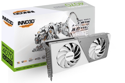Picture of Karta graficzna Inno3D GeForce RTX 4070 SUPER Twin X2 OC White 12GB GDDR6X (N407S2-126XX-186162W)