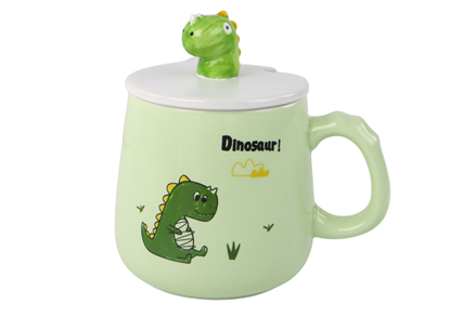 Attēls no Keraminis puodelis su dinozauru, žalias