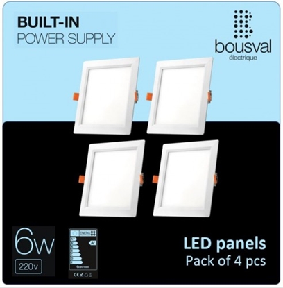 Picture of Komplekts 4 gabali kvadrāt formas LED paneļi 6W 4000K 118x118x29mm ar iebūvētu vadības bloku