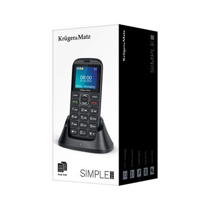 Изображение Kruger & Matz KM0922 4G 4,5 cm (1.77") 72g Black, Senior phone