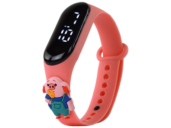 Picture of Laikrodis su jutikliniu ekranu - Piggy, šviesiai rožinis