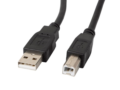 Изображение Lanberg CA-USBA-10CC-0005-BK USB cable 0,5 m 2.0 USB B Black