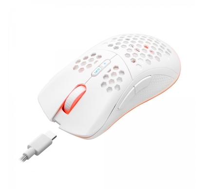 Изображение Mysz gamingowa bezprzewodowa Nemesis M700 akumulator 8000 DPI 7P RGB LED programowalne przyciski biała
