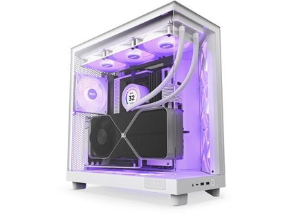 Attēls no Case|NZXT|H6 Flow RGB|MidiTower|Case product features Transparent panel|Not included|ATX|MicroATX|MiniITX|Colour White|CC-H61FW-R1