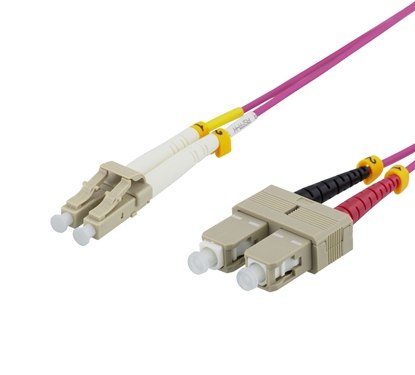 Picture of Optinis kabelis DELTACO 3m, LC-SC Duplex, 50/125, rožinis / LCSC-703