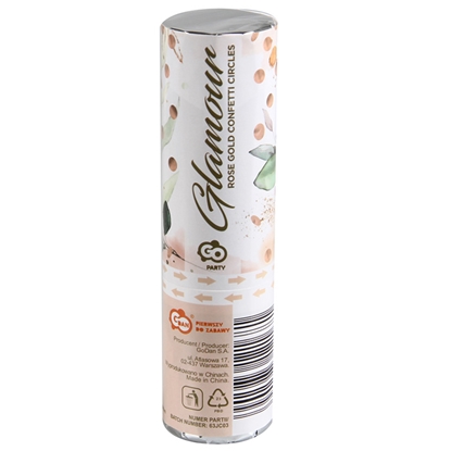 Attēls no Plaukšķene 15cm Cannon Glamour folijas apļi rozā/zelts