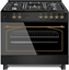 Picture of Ravanson KWGE-K90-6 TOP CHEF cooker Freestanding cooker Electric Gas Black