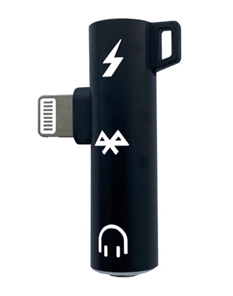 Attēls no Riff ADP23 Bluetooth Audio Adapters Lightning līdz 3,5 mm ligzda Aux + Lightning uzlādes adapteris