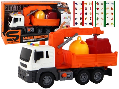 Picture of Sunkvežimis su kranu ir garso efektais, oranžinis