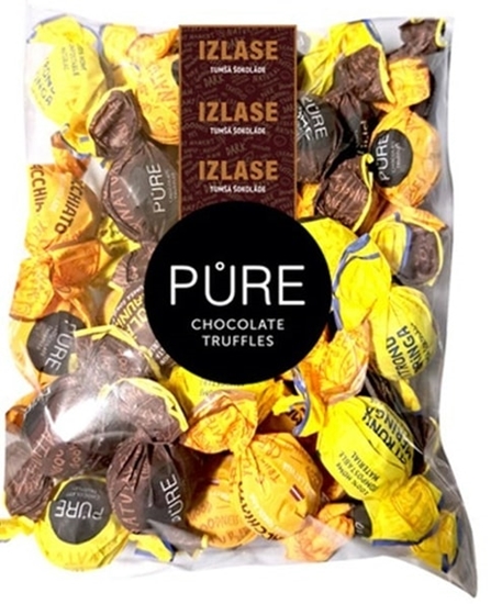 Изображение Šokolādes trifeles ar pildījumiem "Asorti" (citronu meringa, makjato, braunijs) 500g, PURE