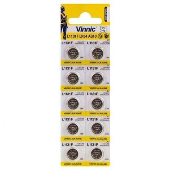 Picture of Vinnic AG10 baterijas blistera iepakojums 1.5v (10 gab.)