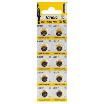 Изображение Vinnic AG6 baterijas blistera iepakojums 1.5v (10 gab.)