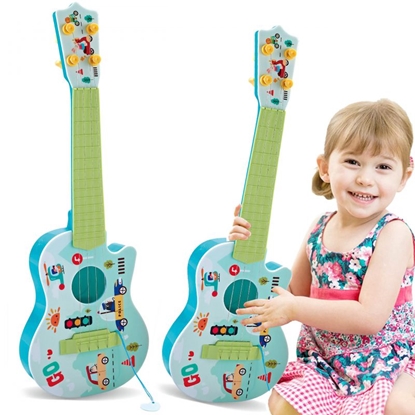 Изображение WOOPIE akustinė gitara vaikams, žalia, 43 cm