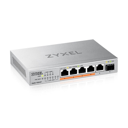 Attēls no Zyxel XMG-105HP Unmanaged 2.5G Ethernet (100/1000/2500) Power over Ethernet (PoE) Silver