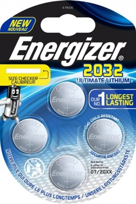 Attēls no BAT2032.EUL4; CR2032 baterijas 3V Energizer Ultimate Lithium litija Ultimate Lithium 2032 iepakojumā