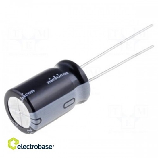 Изображение Capacitor: electrolytic; THT; 220uF; 63VDC; ¨10x16mm; Pitch: 5mm
