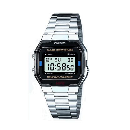 Picture of CASIO Vintage Collection Digital Watch Unisex A163WA-1QES Black/Silver