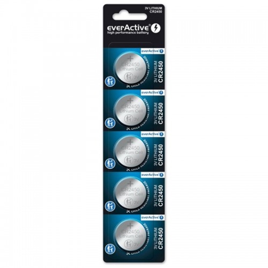 Picture of CR2450 baterijas 3V evarActive litija CR2450 iepakojumā 5 gb.