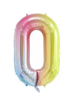 Изображение Folat Folija 1m gaisa balons Cipars 0 Glossy Colorful