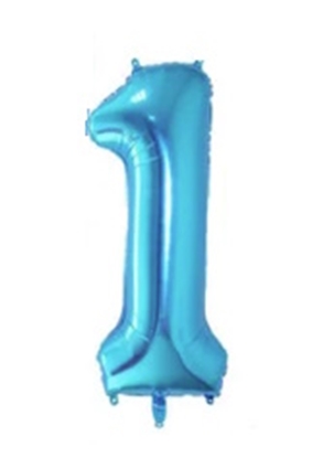 Изображение Folat Folija 1m gaisa balons Cipars 1 Glossy Blue
