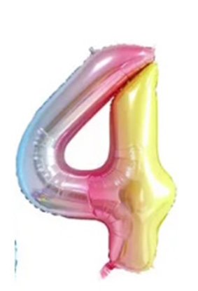 Изображение Folat Folija 1m gaisa balons Cipars 4 Glossy Colorful