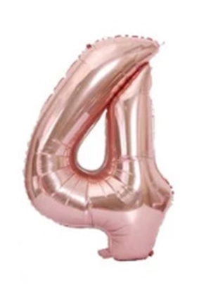 Изображение Folat Folija 1m gaisa balons Cipars 4 Glossy Pink