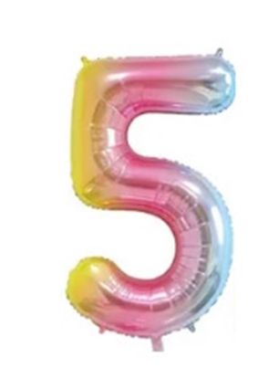 Изображение Folat Folija 1m gaisa balons Cipars 5 Glossy Colorful
