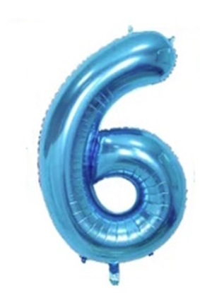 Picture of Folat Folija 1m gaisa balons Cipars 6 Glossy Blue