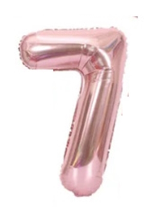Изображение Folat Folija 1m gaisa balons Cipars 7 Glossy Pink