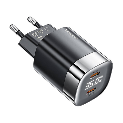 Picture of Toocki 2x USB-C, GaN 35W lādētājs (melns)