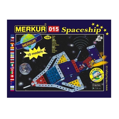 Изображение Merkur 015 Retro Tēta Attīstošs Metāla konstruktors 'Kosmiskie kuģi' (195 detaļas) 10 modeļi (5g+)