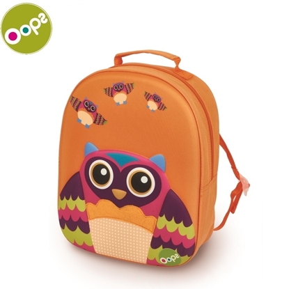 Attēls no Oops Owl 3D Krāsaina mīksta bērnu mugursoma no 18m+ (24.5x31x11cm) Oranža 30007.12